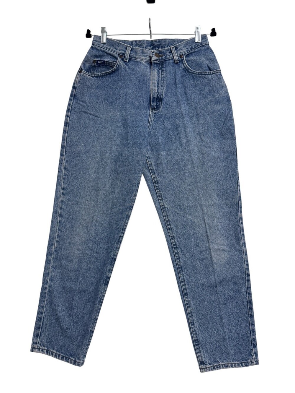 Vintage Lee Mom Jeans Womens 12 Short High‎ Rise Tapered Leg Light Wash USA